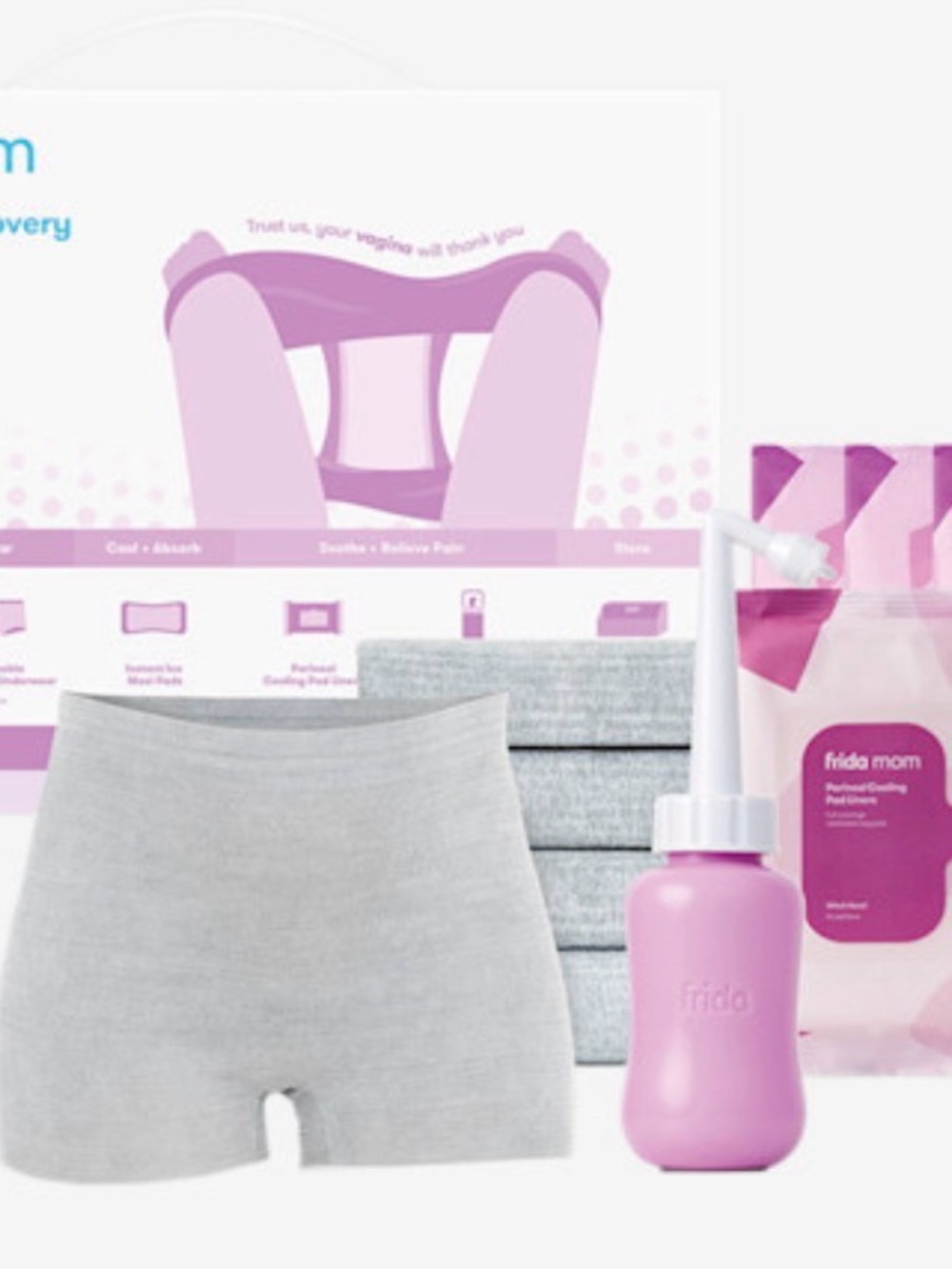 Frida Mom Postpartum Recovery Essentials Kit with Peri Bottle